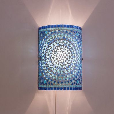 Orientalische Wandleuchte 1-flammig blau TR-Zylinder Mosaikzylinder NEU