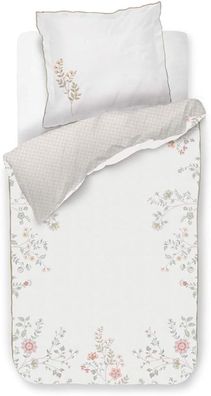 PIP Studio Perkal Bettwäsche 155x220 Campo des Flores Off-White Blüten Ranken Wende