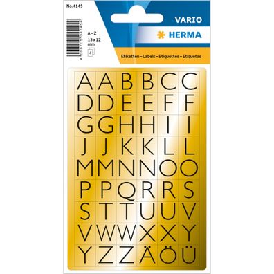 Herma VARIO Buchstaben A-Z, Schwarz/goldfolie