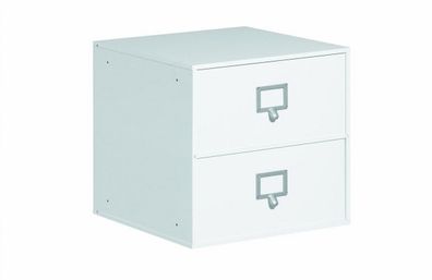 VIVESS Regalsystem mit Schubladen, modular & stapelbar, Weiß, 37x36x36 cm, rweiterbar