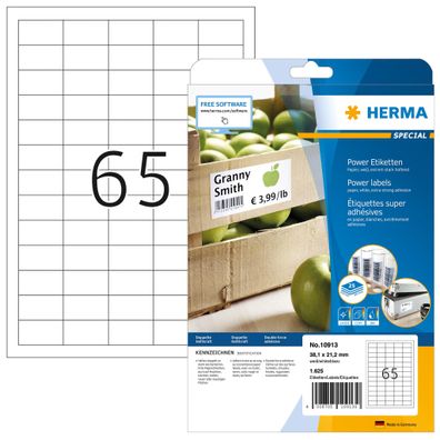 Herma POWER Etiketten A4 25 38,1x21,2