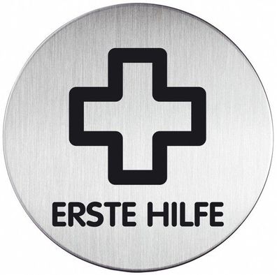 Durable Piktogramm Erste Hilfe 83mm silberfarben aus Aluminium