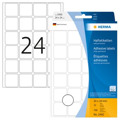 Herma Büropackung Vielzwecketik. WEISS 24x24