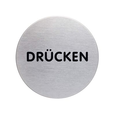 Durable Piktogramm Drücken Format 65mm silberfarben aus Aluminium