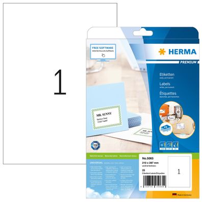 Herma Premium Etiketten A4 25 210x297