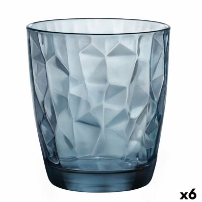 Trinkglas Bormioli Rocco Diamond Blau Glas 390 ml (6 Stück) Default Title