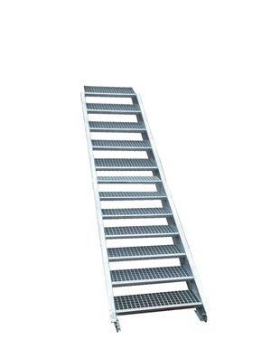 12 Stufen Stahltreppe Breite 60 - 160 cm Geschosshöhe 180 - 240 cm ohne Geländer