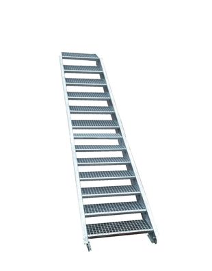 13 Stufen Stahltreppe Breite 60 - 160 cm Geschosshöhe 195 - 260 cm ohne Geländer