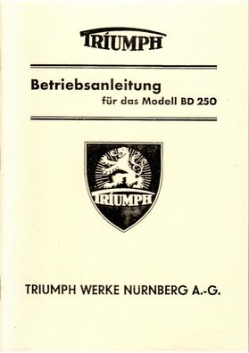 Bedienungsanleitung für das Modell Triumph BD 250, Motorrad, Oldtimer