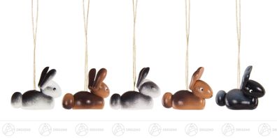 Ostern &amp; Frühjahr Behang Hasen (5) BxHxT 1,4 cmx2,7 cmx3 cm NEU Erzgebirge