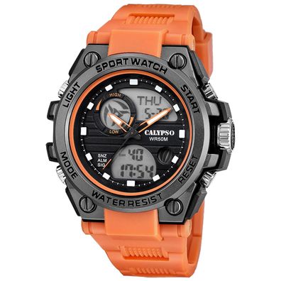 Calypso Herrenuhr AnaDigi Orange/Schwarz K5854/2