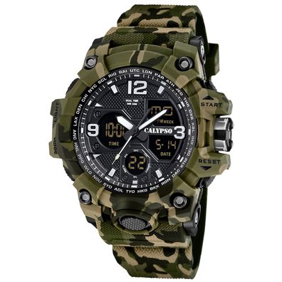 Calypso Herrenuhr AnaDigi Camouflage Grün K5855/3