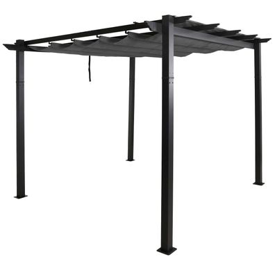 Aluminium Pergola HWC-N93, Gartenpavillon Pavillon Garten, stabiles 8cm-Gestell Schie