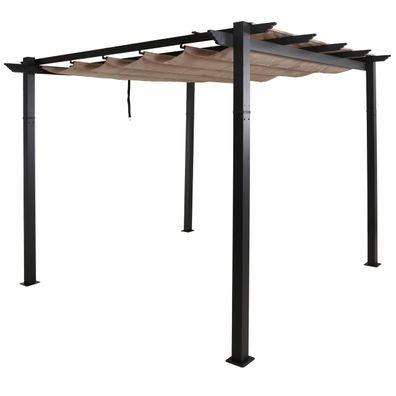 Aluminium Pergola HWC-N93, Gartenpavillon Pavillon Garten, stabiles 8cm-Gestell Schie