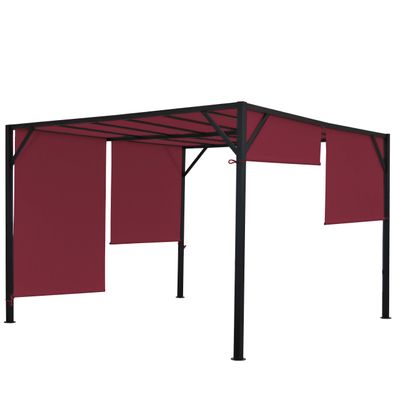 Pergola Baia, Garten Pavillon Terrassenüberdachung, stabiles 6cm-Stahl-Gestell + Schi