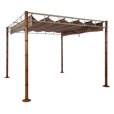 Pergola HWC-L42, Garten Pavillon Terrassenüberdachung, stabiles 7cm-Metall-Gestell 3x