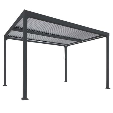 Alu Pergola HWC-L41, Lamellen-Pavillon Terrassenüberdachung, stabiles 8cm-Metall-Gest