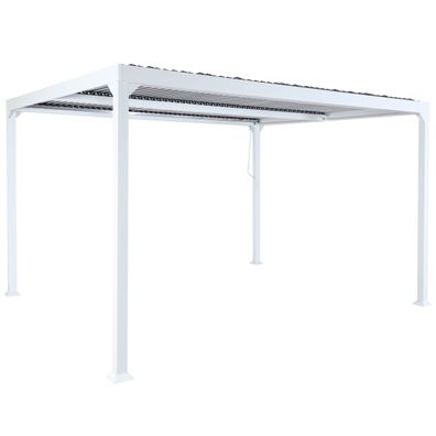 Alu Pergola HWC-L41, Lamellen-Pavillon Terrassenüberdachung, stabiles 8cm-Metall-Gest