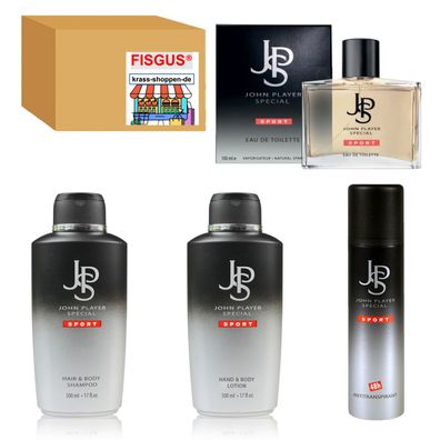 John Player Special - SPORT Serie - 4er Set - Deo - EdT - Lotion - Shampoo