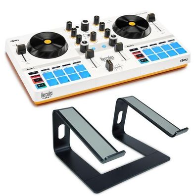 Hercules DJControl Mix Ultra mobiler DJ-Controller mit Laptopständer