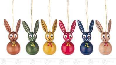 Ostern &amp; Frühjahr Behang Osterhasen gebeizt (6) H=ca 5 cm NEU Erzgebirge