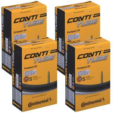 4x Continental Fahrrad Schlauch 20 Zoll 32-406 - 47-451 SV-Ventil 20x 1 1/4 1,75