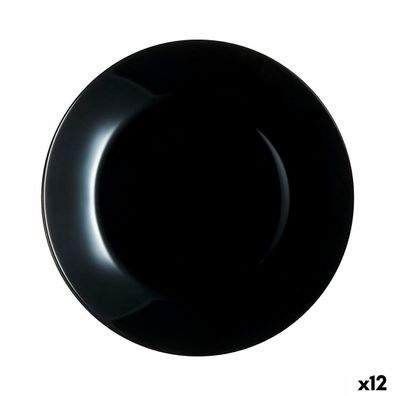 Flacher Teller Luminarc Zelie Negro Schwarz Glas Ø 25 cm (12 Stück) Default Title