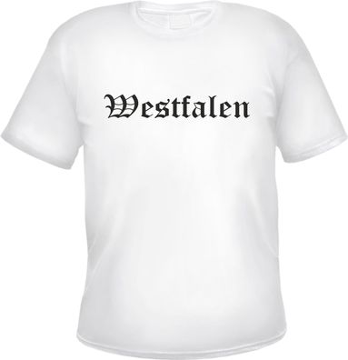 Westfalen Herren T-Shirt - Altdeutsch - Weißes Tee Shirt