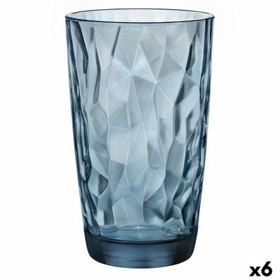 Trinkglas Bormioli Rocco Diamond Blau Glas 470 ml (6 Stück) Default Title