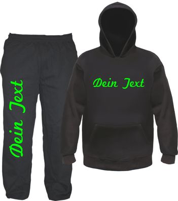 Individueller Jogginganzug NEON - Schreibschrift- Jogginghose und Hoodie