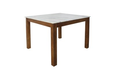 Esstisch Marple 2 aus Mangoholz und Marmor 90 x 76 x 90 cm