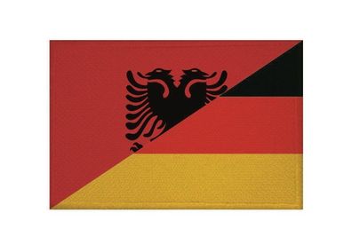 Aufnäher Albanien-Deutschland Fahne Flagge Patch 9 x 6 cm