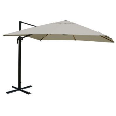 Gastronomie-Ampelschirm Sonnenschirm, 3x4m Polyester/Alu creme-grau