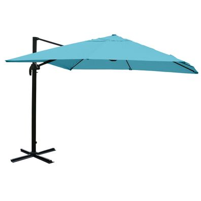 Gastronomie-Ampelschirm 3,5x3,5m Polyester Alu/Stahl türkis ohne