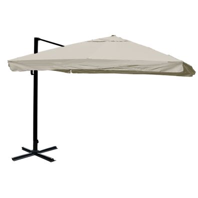 Gastronomie-Ampelschirm 3,5x3,5m Polyester/Alu Flap, creme-grau ohne