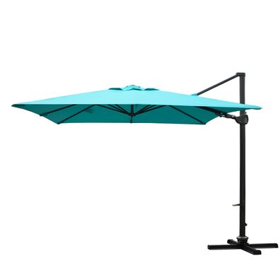 Gastronomie-Ampelschirm 3x3m schwenkbar drehbar, Polyester/Alu