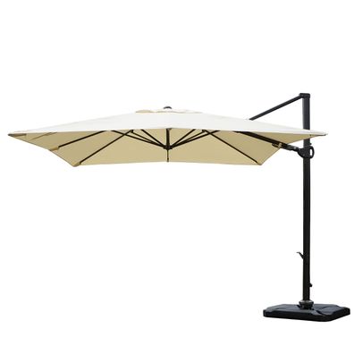 Gastronomie-Ampelschirm 3x3m schwenkbar drehbar, Polyester/Alu creme