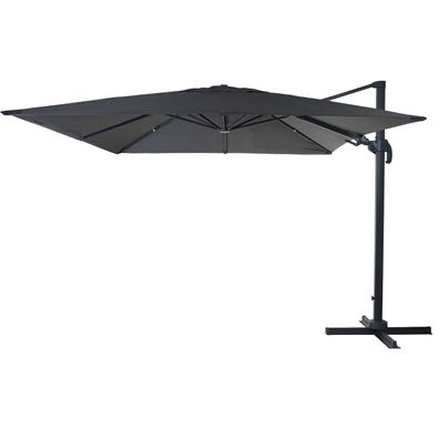 Gastronomie-Ampelschirm 3x4m schwenkbar, Polyester/Alu anthrazit ohne