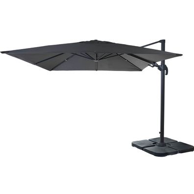Gastronomie-Ampelschirm 3x3m schwenkbar, Polyester Alu/Stahl