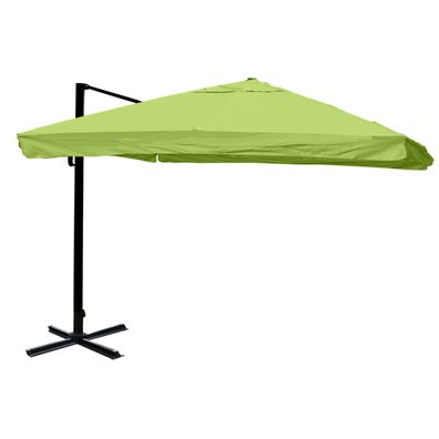 Gastronomie-Ampelschirm Sonnenschirm, 3x3m Polyester/Alu Flap, grün