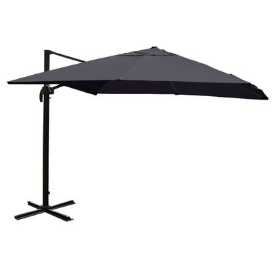 Gastronomie-Ampelschirm Sonnenschirm, 3x3m Polyester/Alu anthrazit