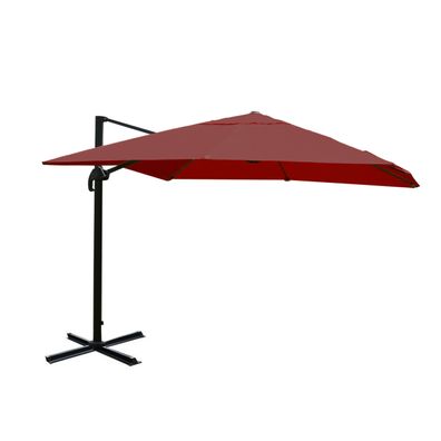 Gastronomie-Ampelschirm Sonnenschirm, 3x4m Polyester/Alu bordeaux ohne