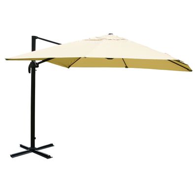 Gastronomie-Ampelschirm Sonnenschirm, 3x4m Polyester/Alu creme ohne