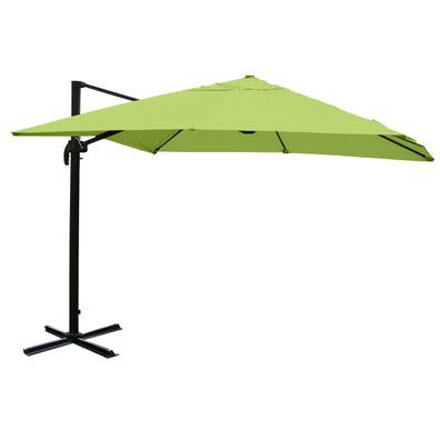 Gastronomie-Ampelschirm Sonnenschirm, 3x3m Polyester/Alu grün ohne