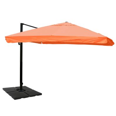 Gastronomie-Ampelschirm 3,5x3,5m Polyester/Alu Flap, terracotta mit