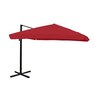 Ampelschirm Gastronomie, 3x3m Polyester Alu/Stahl Flap, bordeaux