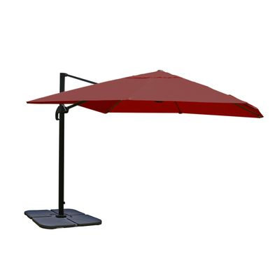 Ampelschirm Gastronomie Sonnenschirm, 3x3m Polyester/Alu bordeaux