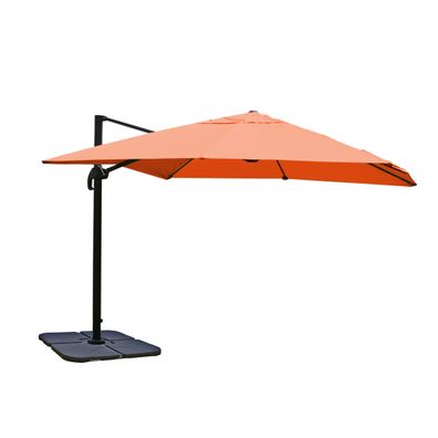 Ampelschirm Gastronomie Sonnenschirm, 3x3m Polyester/Alu terracotta