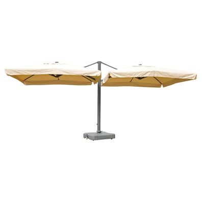 Gastronomie-Alu-Luxus-Doppel-Ampelschirm Pergola-Markise-Effekt, 6,2x3m
