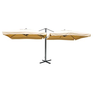 Gastronomie-Alu-Luxus-Doppel-Ampelschirm Pergola-Markise-Effekt, 6,2x3m